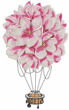 Floral hot air balloon embroidery design