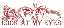 Look at my eyes embroidery design