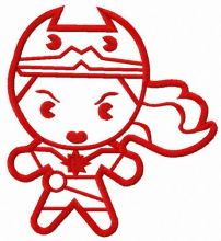Small chibi Wonder Woman embroidery design