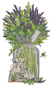 Provencal herbs embroidery design