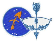Zodiac sign Sagittarius 3 embroidery design