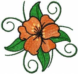 Free flowers lily embroidery design