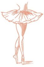 Ballerina's pointe dance embroidery design