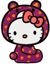 Hello Kitty Bear Costume embroidery design
