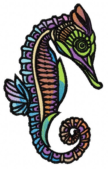 Sea horse 7 machine embroidery design