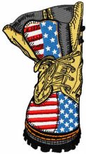 American military boot embroidery design