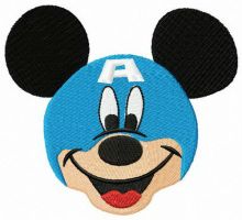 Mickey in Avengers helmet embroidery design