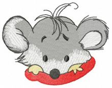 Tiny mouse hiding embroidery design