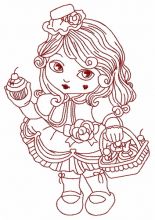 Modern Little Red Riding Hood 3 embroidery design