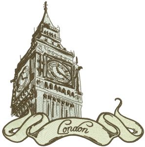 Retro London 2 embroidery design
