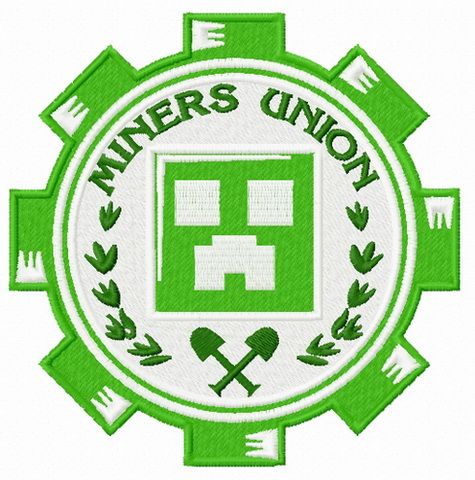Miners Union logo machine embroidery design