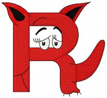 Dr. Seuss alphabet letter R embroidery design