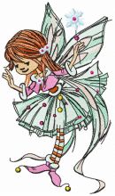 Young fairy girl embroidery design