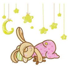Baby bunny sweet dreams embroidery design