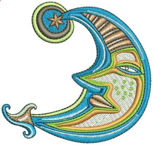 Moon embroidery design