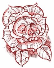 Dead rose embroidery design