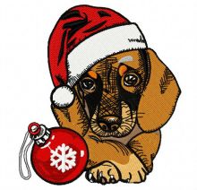 Christmas dachshund 2 embroidery design