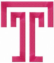 Temple University logo embroidery design