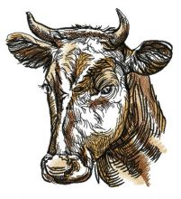 Farm cow embroidery design