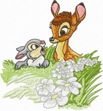 Jackrabbit & Bambi  embroidery design