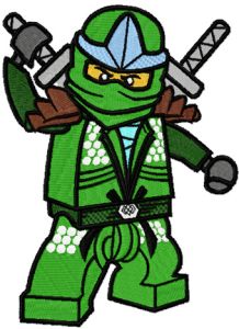 LEGO Ninjago Green Ninja Lloyd ZX  embroidery design