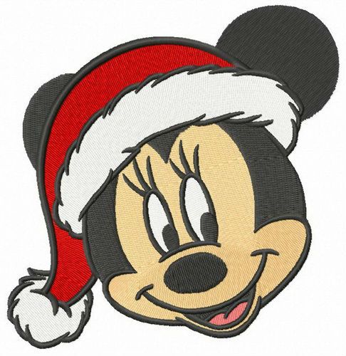 Adorable Minnie celebrates Christmas machine embroidery design