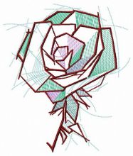 Rose origami embroidery design