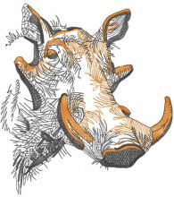 Rhino sketch 2 embroidery design