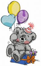 Bear's birthday 2 embroidery design