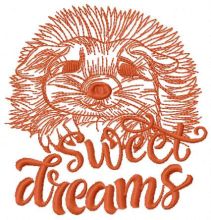 Hedgehog sweet dreams 2 embroidery design