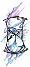 Hourglass and spirits embroidery design
