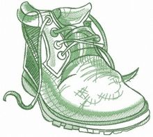 Warm green shoe embroidery design