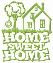 Home sweet home countryside embroidery design