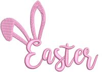 Easter bunny pink ears free embroidery design