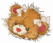 Rustic teddy bear embroidery design