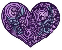 Purple heart embroidery design