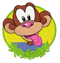 Funny monkey embroidery design