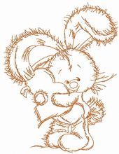 Bunny hugs your heart 3 embroidery design