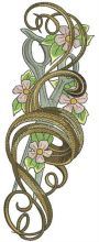 Curl and scissors embroidery design
