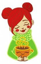 Coffee time 3 embroidery design