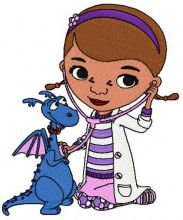 Doc McStuffins and dragon embroidery design