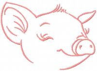Happy pig free embroidery design