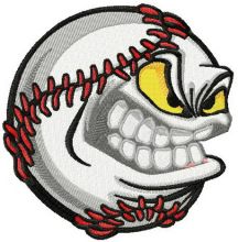 Angry baseball ball 2 embroidery design