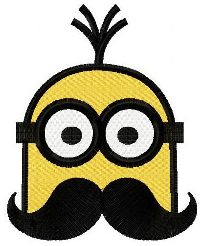 Minion with mustache 2 machine embroidery design