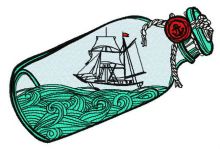 Ship in the bottle 2 embroidery design