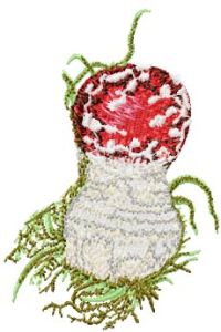 Amanita muscaria small mushroom embroidery design