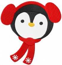 Penguin winter embroidery design