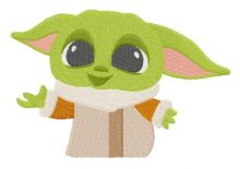 Yoda kid embroidery design