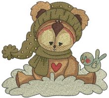 Amused bear embroidery design