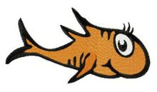 Orange fish Dr. Seuss embroidery design